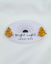 Load image into Gallery viewer, Confetti Glitter Christmas Tree Stud Earrings (5 colour variations)