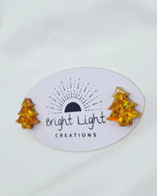 Load image into Gallery viewer, Confetti Glitter Christmas Tree Stud Earrings (5 colour variations)