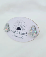 Load image into Gallery viewer, Confetti Glitter Christmas Tree Stud Earrings (5 colour variations)