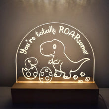 Load image into Gallery viewer, Dinosaur Bedside Lamp Lights