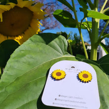 Load image into Gallery viewer, Large Sunflower Stud Earrings