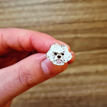 Load image into Gallery viewer, Maltese Dog Stud Earrings