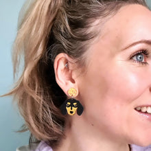 Load image into Gallery viewer, Dachshund Dog Stud Dangle Earrings