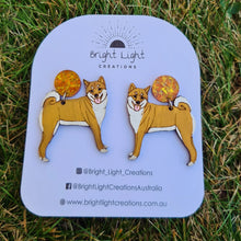 Load image into Gallery viewer, Shiba Inu Dog Stud Dangle Earrings