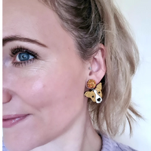 Load image into Gallery viewer, Jack Russell Stud Dangle Earrings