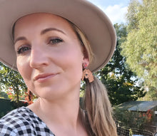 Load image into Gallery viewer, Irish Red Setter Dog Stud Dangle Earrings