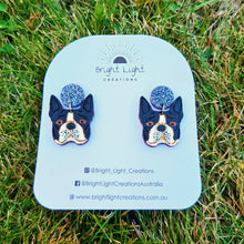 Load image into Gallery viewer, Boston Terrier Dog Stud Dangle Earrings