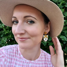 Load image into Gallery viewer, Akita Dog Stud Dangle Earrings