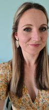 Load image into Gallery viewer, Palm Leaf Stud Dangle Earrings