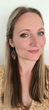 Load image into Gallery viewer, Wooden Elm Tree Leaf Hook Dangle Earrings