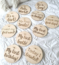 Load image into Gallery viewer, Wooden Baby Milestone Card Set