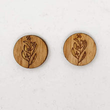 Load image into Gallery viewer, Wooden Eucalypt & Gumnut Tree Branch Stud Earrings - Australian Handmade & Hypoallergenic