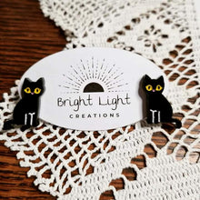 Load image into Gallery viewer, Black Cat Earrings
