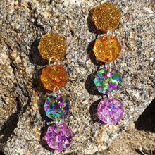 Load image into Gallery viewer, Rainbow Glitter Drop Earrings