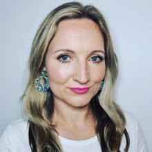 Load image into Gallery viewer, Retro Hoop Dangle Earrings