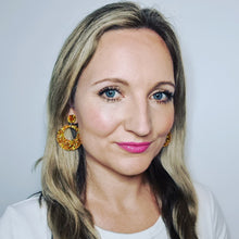 Load image into Gallery viewer, Retro Hoop Dangle Earrings