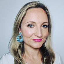 Load image into Gallery viewer, Retro Hoop Dangle Earrings