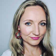 Load image into Gallery viewer, Retro Hoop Dangle Earrings