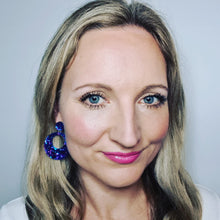 Load image into Gallery viewer, Retro Hoop Dangle Earrings