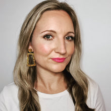 Load image into Gallery viewer, Glitter Retro Geometric Stud Dangle Earrings