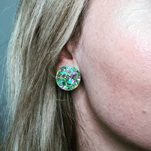 Load image into Gallery viewer, Glitter Retro Maxi Stud Earrings