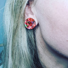 Load image into Gallery viewer, Glitter Retro Maxi Stud Earrings