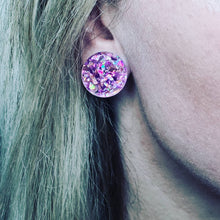 Load image into Gallery viewer, Glitter Retro Maxi Stud Earrings