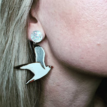 Load image into Gallery viewer, Seagull (Silver Gull) Stud Dangle Earrings