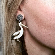 Load image into Gallery viewer, Pelican Stud Dangle Earrings