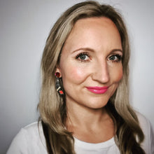 Load image into Gallery viewer, Red-tailed Black Cockatoo Stud Dangle Earrings