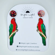 Load image into Gallery viewer, King Parrot Stud Dangle Earrings