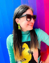 Load image into Gallery viewer, Green Budgie Stud Dangle Earrings