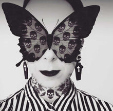 Load image into Gallery viewer, Coffin Cross Stud Dangle Earrings