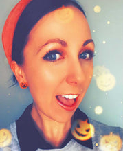 Load image into Gallery viewer, Jack o' Lantern Pumpkin Stud Earrings