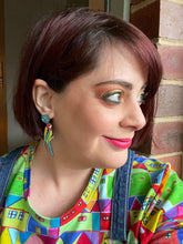 Load image into Gallery viewer, Eastern Rosella Stud Dangle Earrings