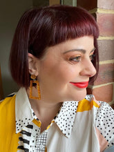 Load image into Gallery viewer, Glitter Retro Geometric Stud Dangle Earrings