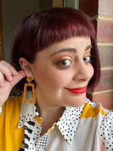 Load image into Gallery viewer, Glitter Retro Geometric Stud Dangle Earrings