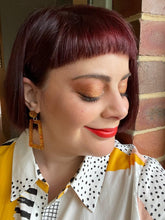 Load image into Gallery viewer, Glitter Retro Geometric Stud Dangle Earrings