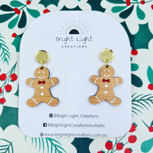 Load image into Gallery viewer, Gingerbread Men Stud Dangle Earrings