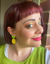 Load image into Gallery viewer, Pineapple Stud Dangle Earrings