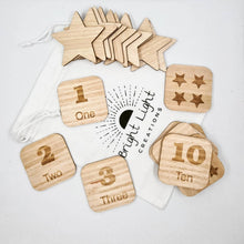 Load image into Gallery viewer, Wooden Kids Counting Stars Cards Pack