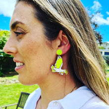 Load image into Gallery viewer, Yellow-Crested Cockatoo Stud Dangle Earrings