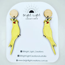 Load image into Gallery viewer, Lutino Cockatiel Stud Dangle Earrings