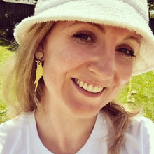 Load image into Gallery viewer, Lutino Cockatiel Stud Dangle Earrings