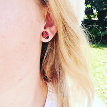 Load image into Gallery viewer, Lady Bug Stud Earrings