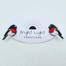 Load image into Gallery viewer, Scarlet Robin Stud Earrings