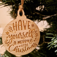Load image into Gallery viewer, Wooden Engraved Christmas Ornaments