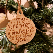 Load image into Gallery viewer, Wooden Engraved Christmas Ornaments