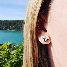 Load image into Gallery viewer, Koala Face Stud Earrings