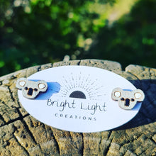 Load image into Gallery viewer, Koala Face Stud Earrings